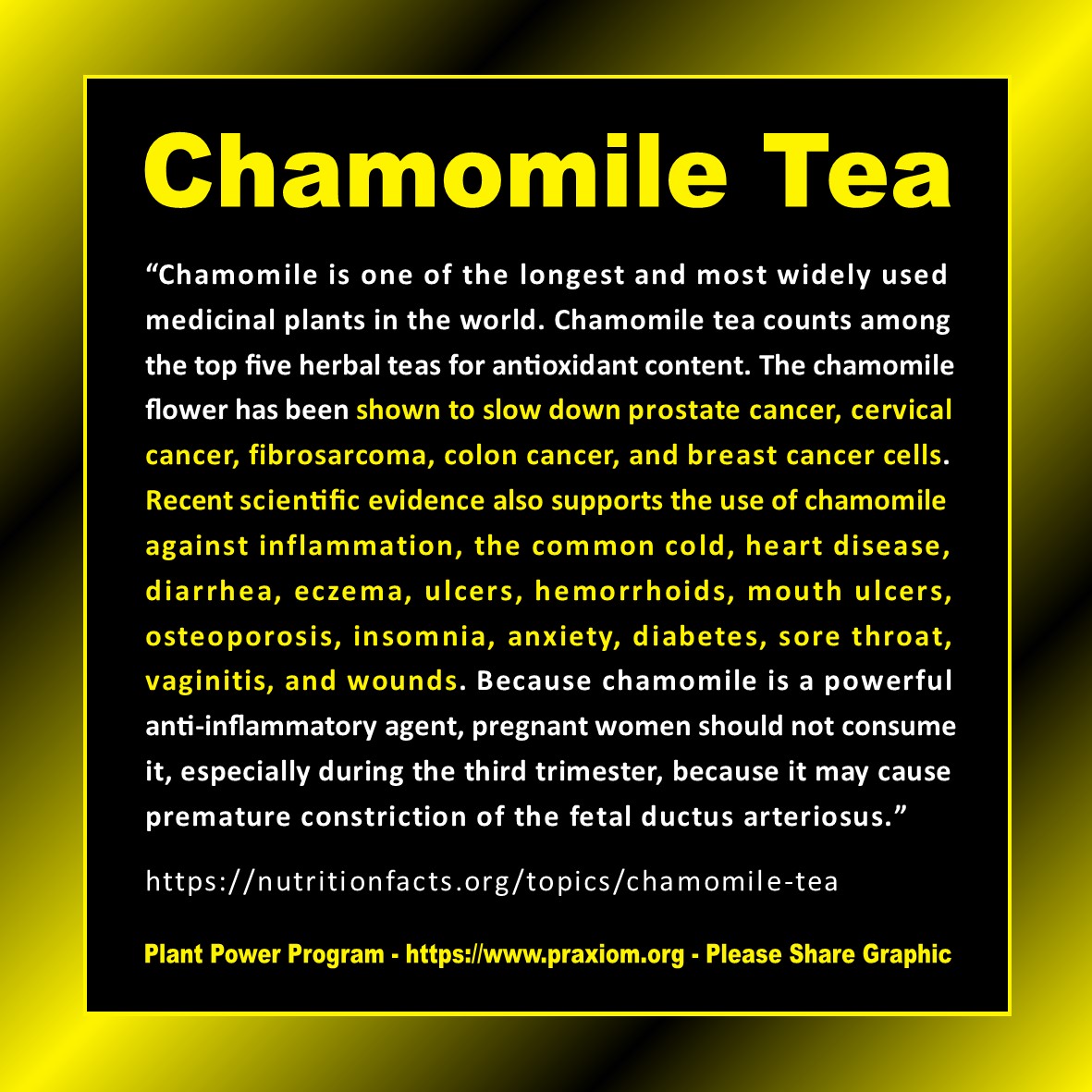 Chamomile Tea - Dr. Michael Greger
