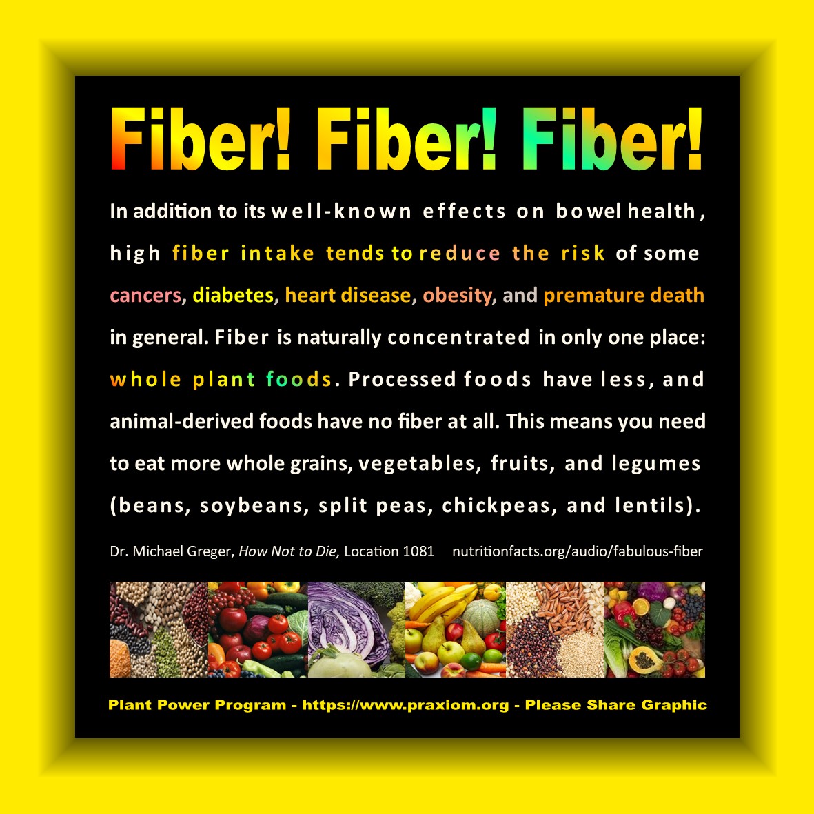 FIber Fiber Fiber - Dr.
        Michael Greger