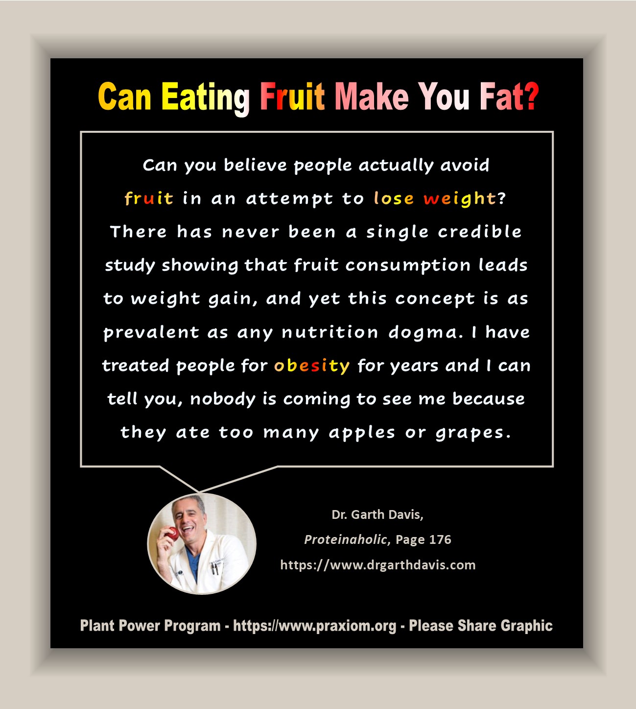 Fruit Does Not Cause Obesity - Dr. Garth Davis