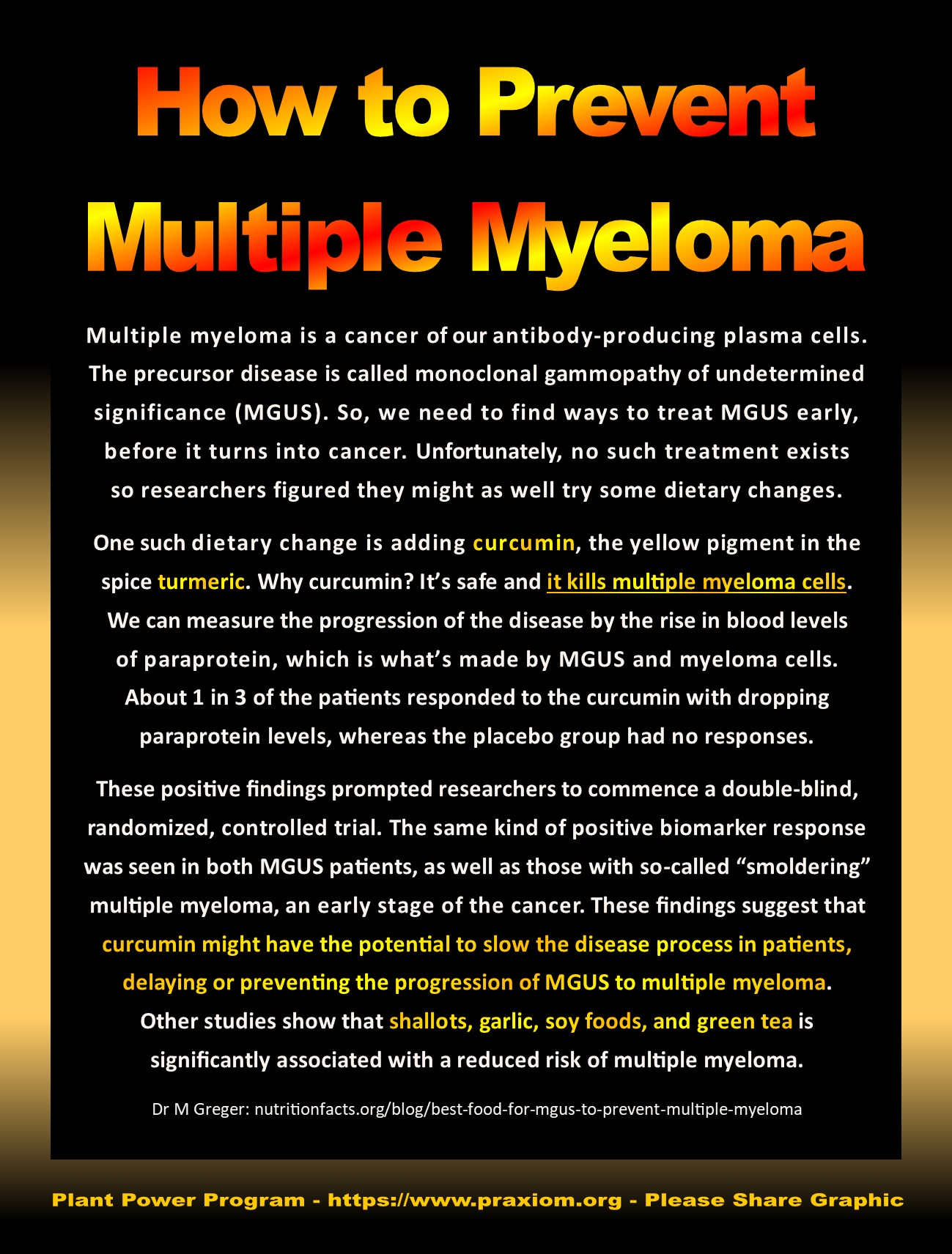 How to Prevent Multiple Myeloma - Dr Michael Greger
