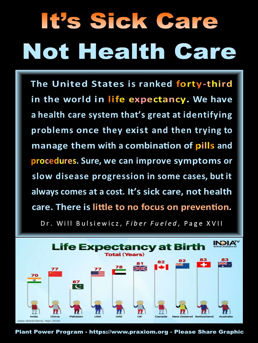 It's Sick Care. Not Health Care