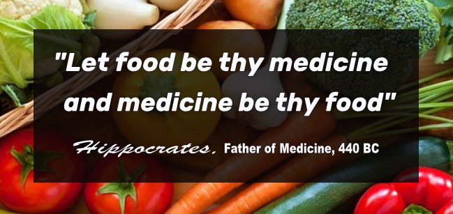 Let food by the medicine - Hippocrates