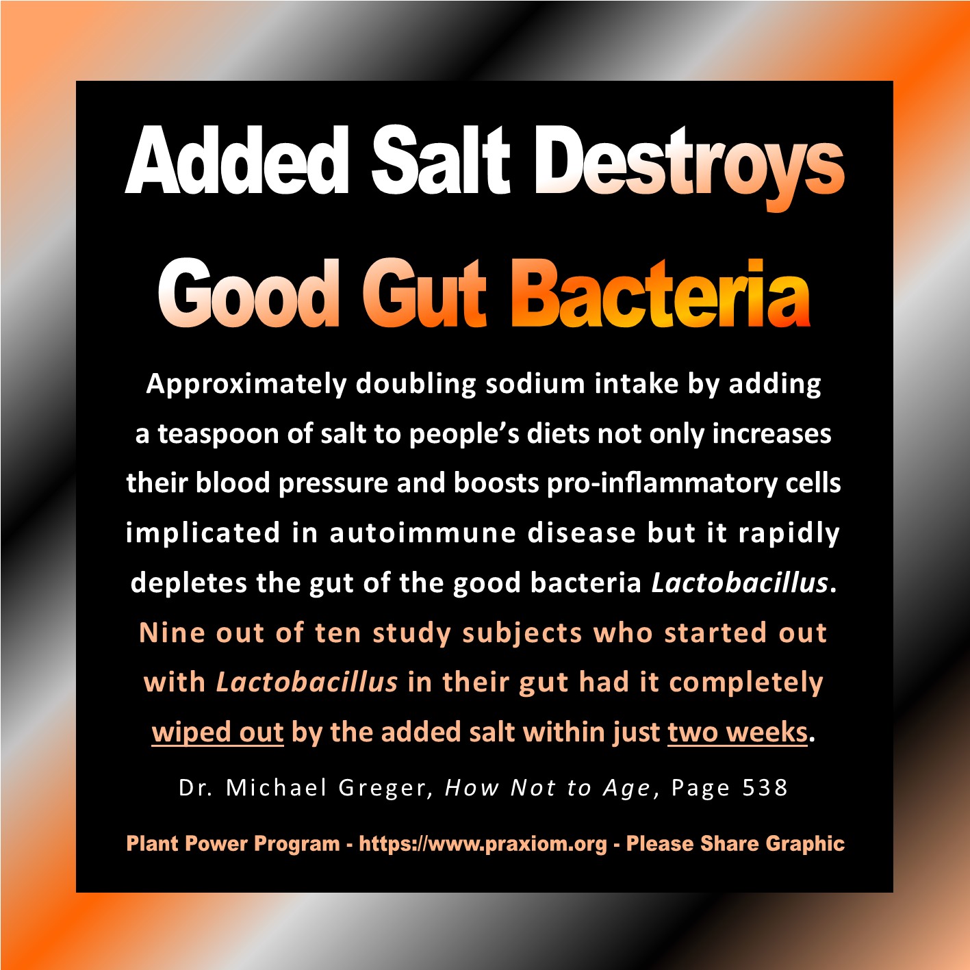 Salt Destroys Good Gut Bacteria - Dr Michael Greger