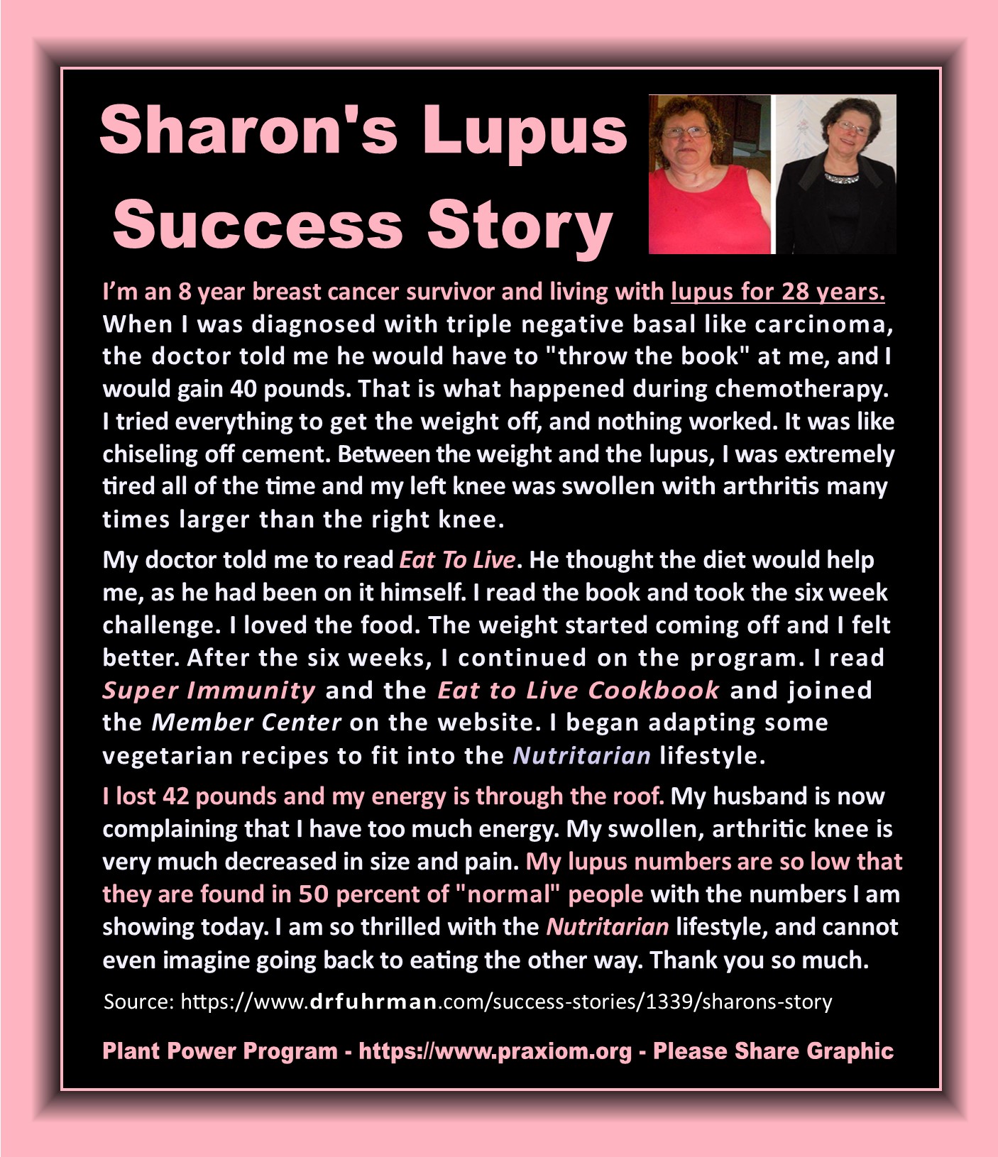 Sharon's Lupus Success Story - Dr. Joel Fuhrman