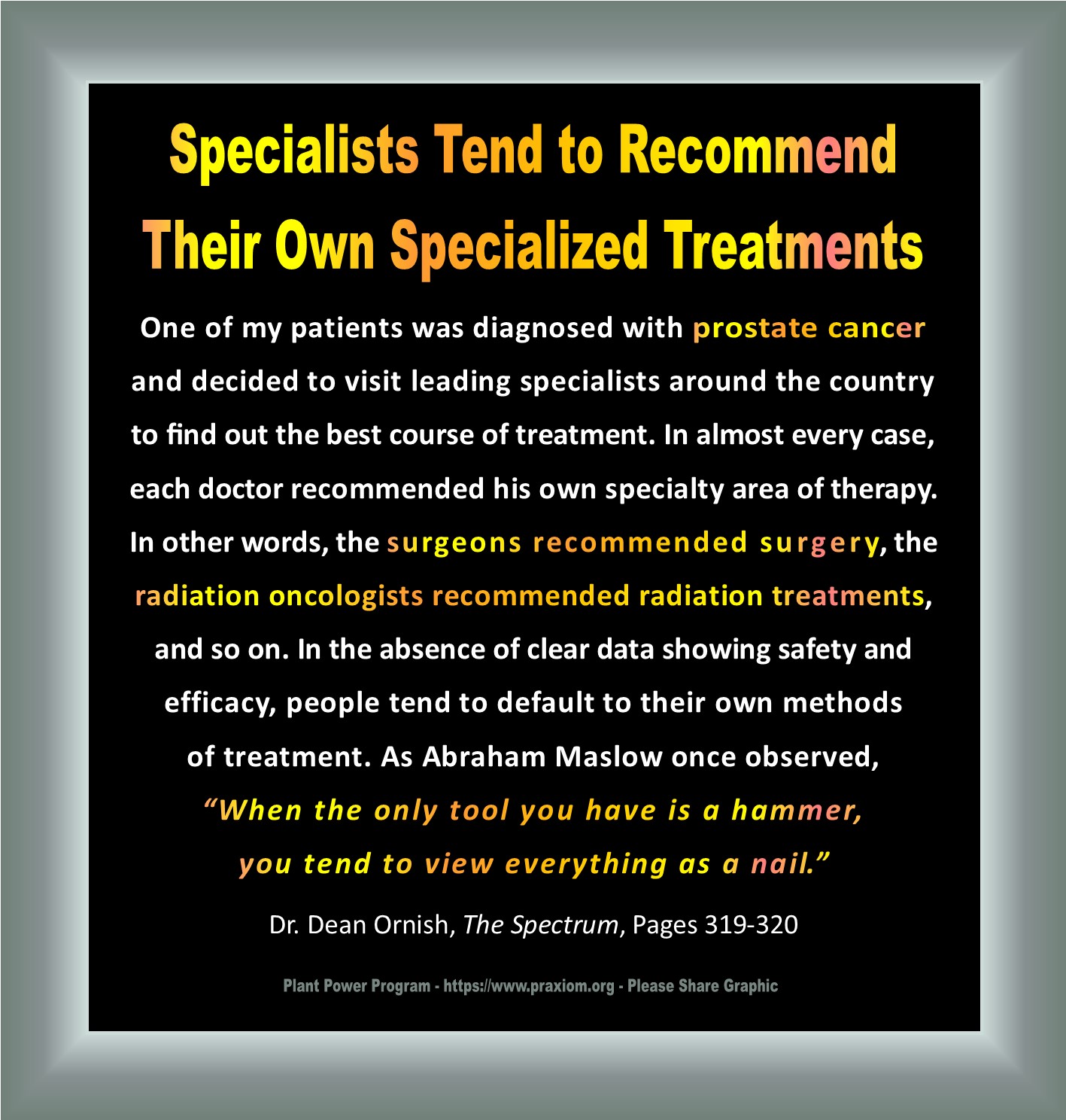 Specialists Tend to Recommend Their Own Specialties - Dr. Dean Ornish