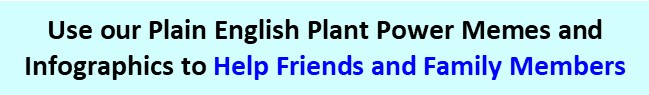 Use our Plain
            English Plant Power Memes and Infographics to Help Friends            and Family