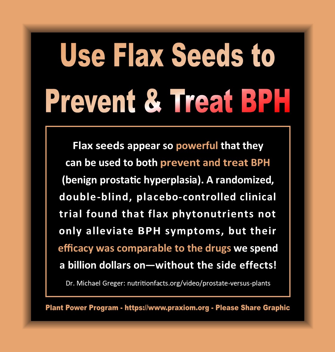 Use Flax Seeds to Prevent and Treat BPH (Benign Prostatic Hyperplasia) - Dr. Michael Greger