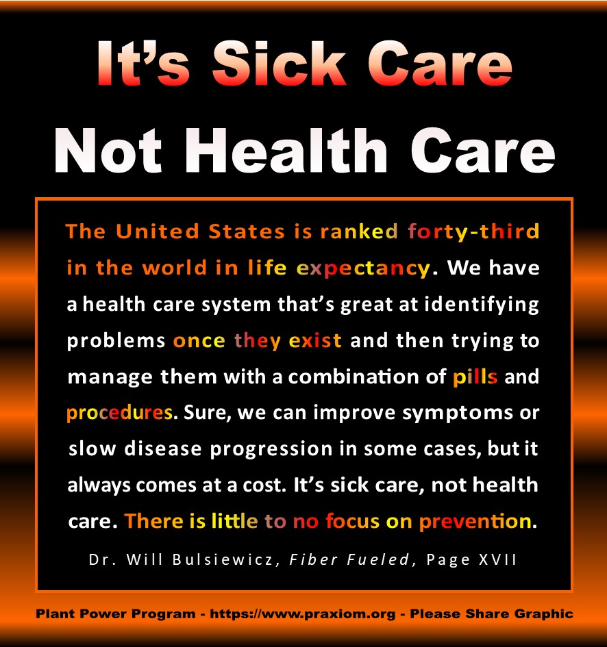 It's Sick Care. Not Health Care