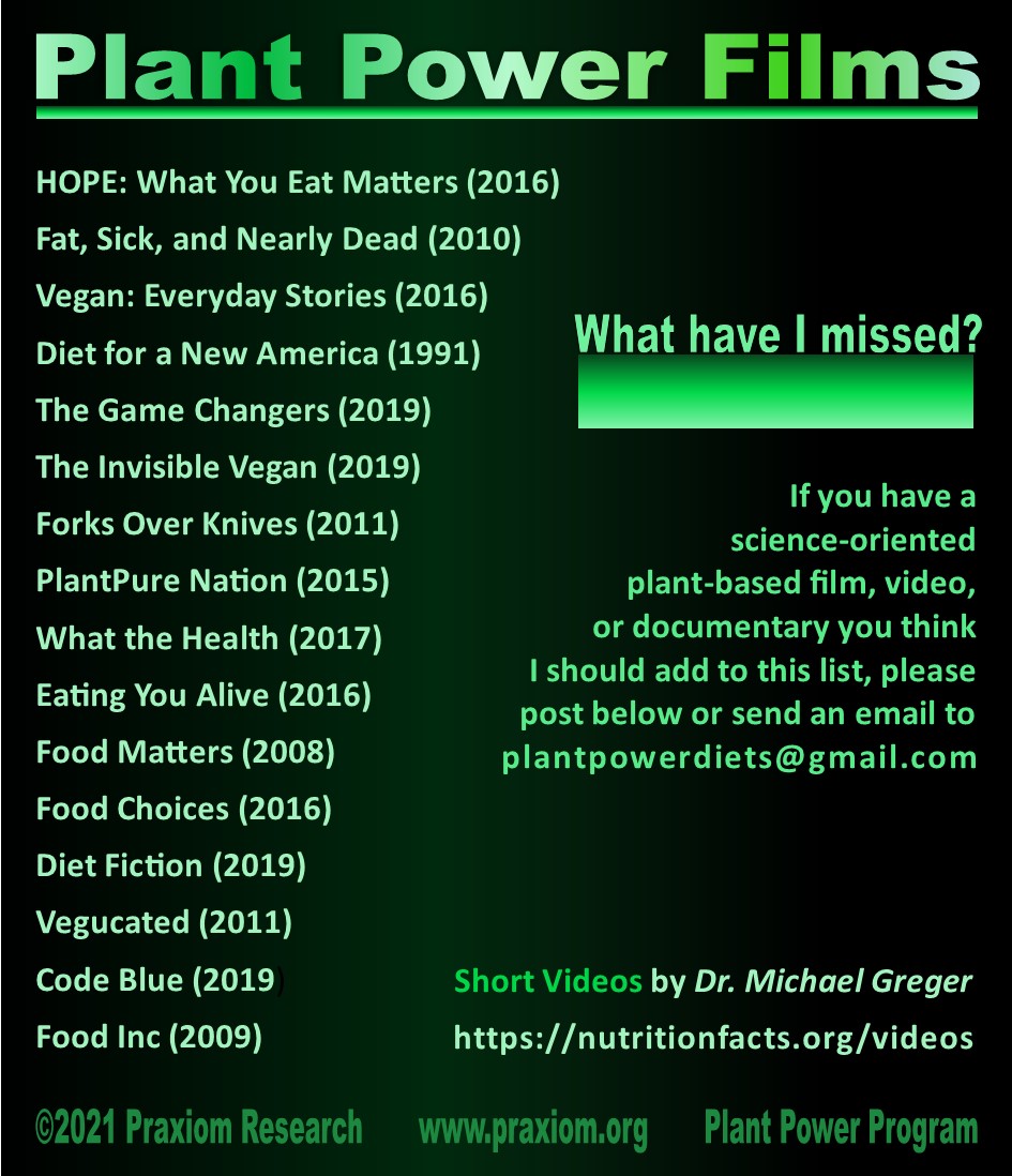 Plant Power
          Films and Documentaries