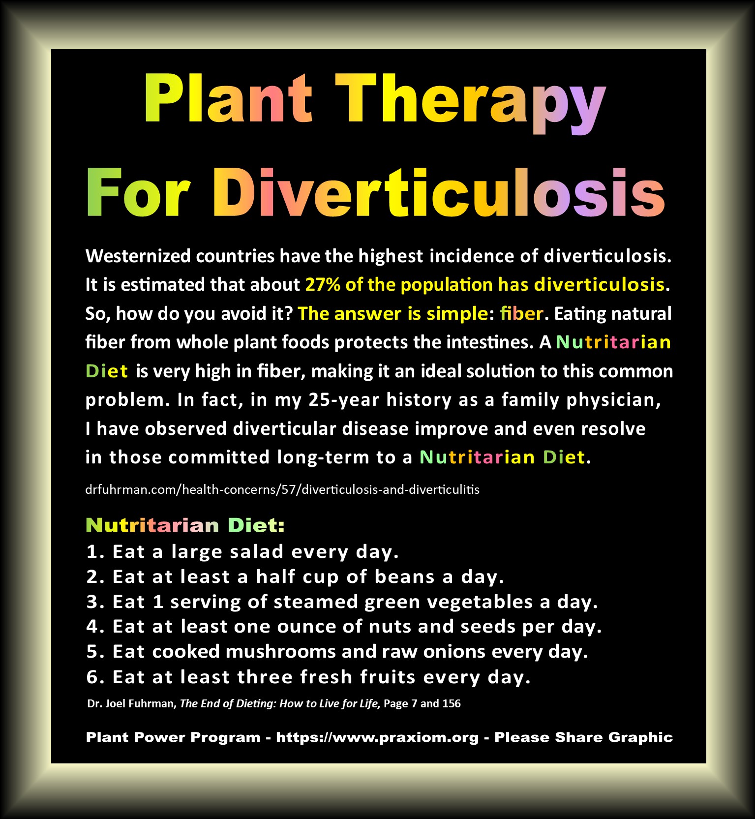 Plant Therapy for Diverticulosis - Dr. Joel Fuhrman