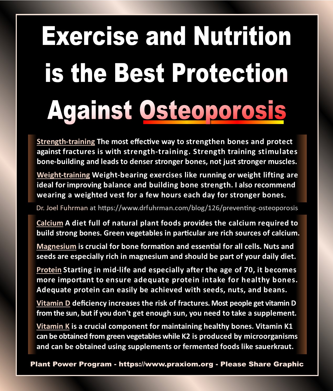 Exercise and Nutrition is The Best Protection Against Osteoporosis