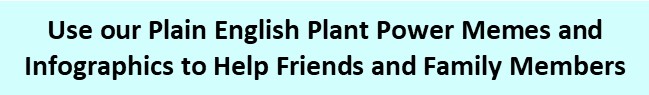 Use our Plain
            English Plant Power Memes and Infographics to Help Friends            and Family