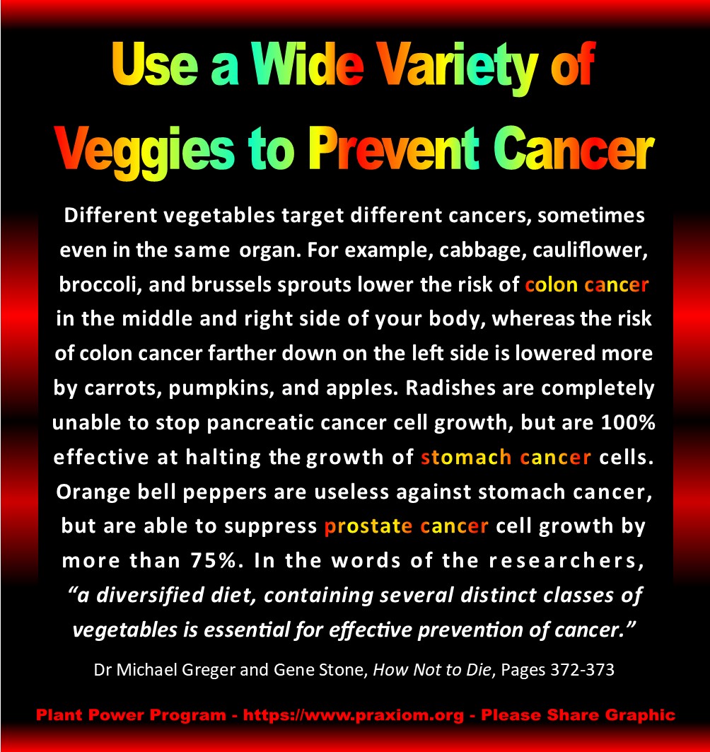 Use a Wide Variety of Veggies to Prevent Cancer - Dr Michael Greger