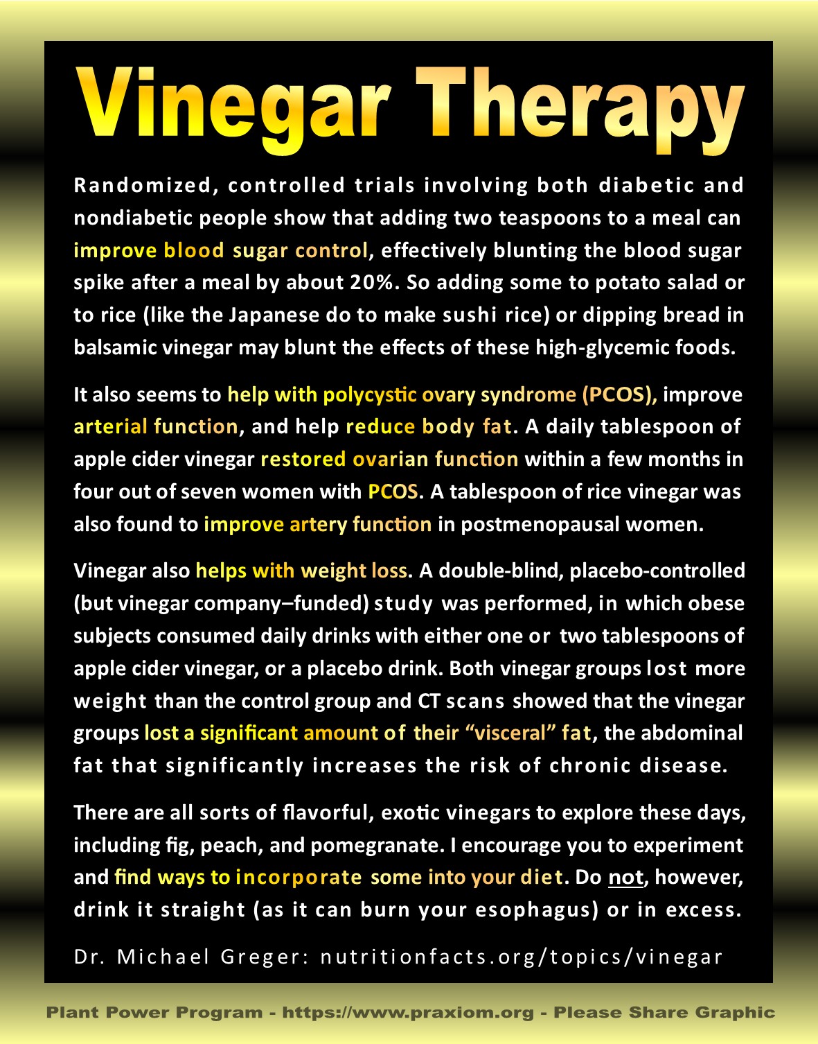 Vinegar Therapy - Dr Michael Greger